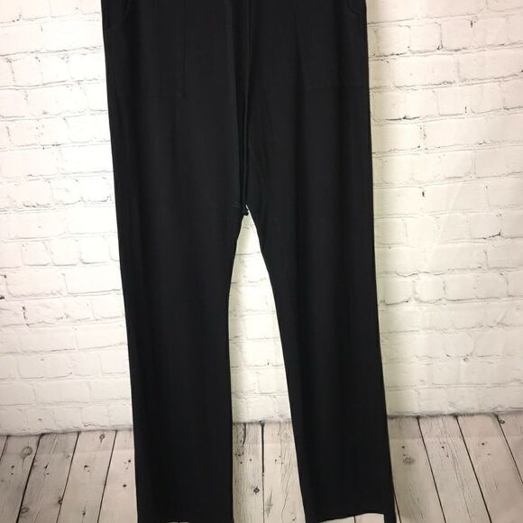 Tahari Lounge Black Flare Pants Size Large - Picture 5 of 9